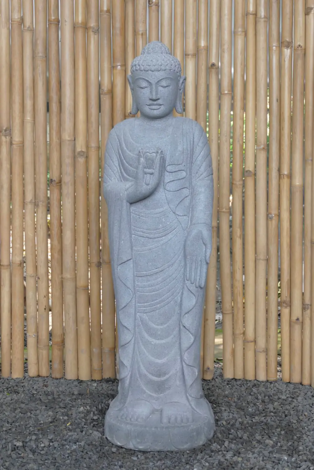  Product image 1 of the product “Standing Buddha with Lotus Flower, ca. 123 cm H ”